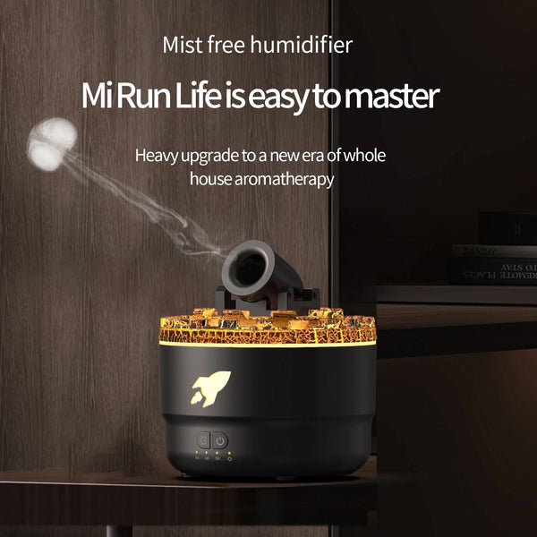 Volcanic Crack Light Artillery Air Humidifier Aromatherapy Diffuser 200ML Capacity Auto Shut-off Timer Silent Operation Dynamic Lighting for Home and Office