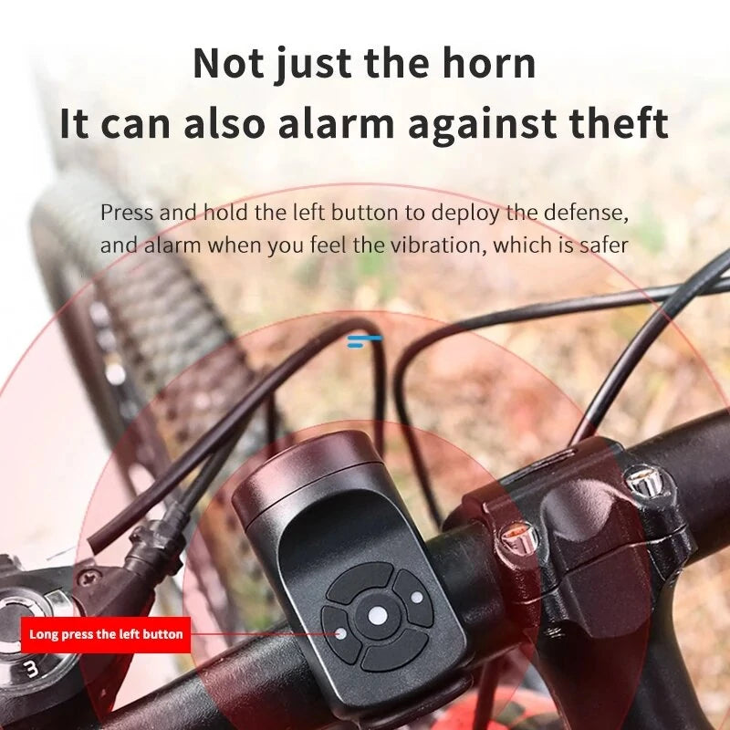 Xmund 140dB High Sound Bicycle Bell Horn 4 Sound Modes 200mAh USB Chargeable Electric Horn Mountain Road Cycling Anti-theft Alarm Horn