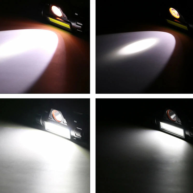 XMUND Waterproof LED Headlamp Handfree COB Work Light with Magnet USB Headlight Built-in Battery Suit for Fishing Camping