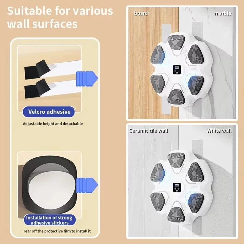 KALOAD Musical Boxing Sandbag Wall-mounted 6 Targets Smart LED Luminous Boxing Machine Adult Sports Training Equipment