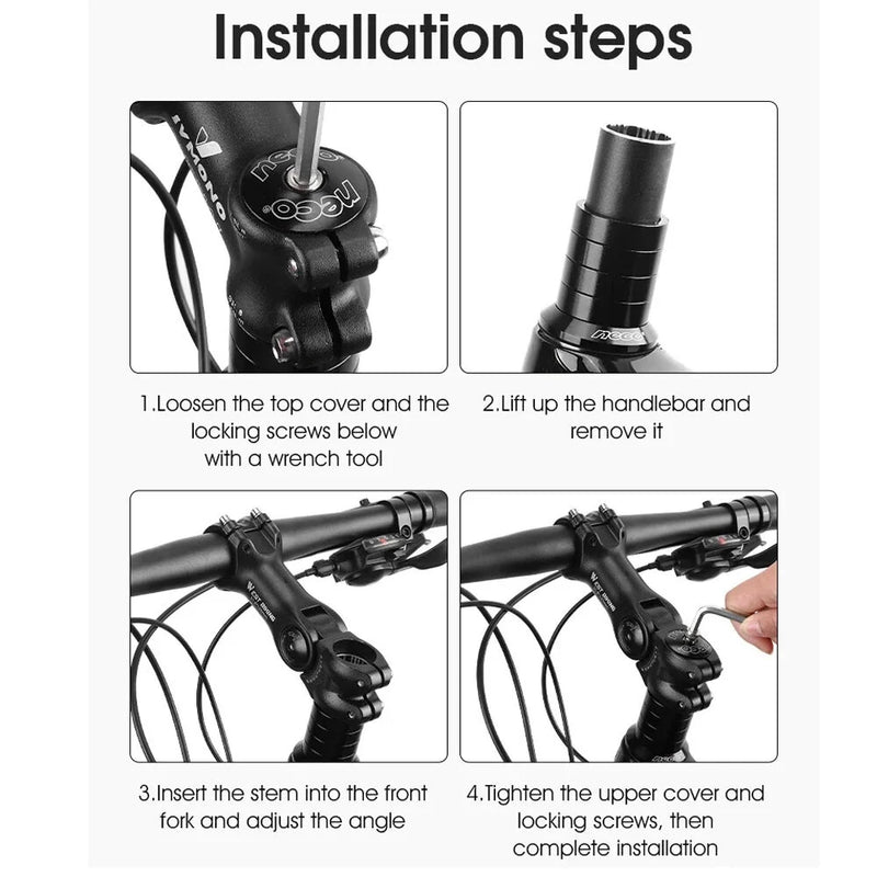 WEST BIKING 60 Adjustable Bicycle Handlebar Booster 25.4mm Aluminum Alloy Bike Front Fork Stem Adapter