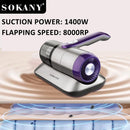 SOKANY Vacuum Cleaner for Home Bedroom Sofa Dust Mite Eliminator Germicidal Disinfection Tool 1400W Dust Mites Vacuum Cleaner