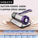 SOKANY Vacuum Cleaner for Home Bedroom Sofa Dust Mite Eliminator Germicidal Disinfection Tool 1400W Dust Mites Vacuum Cleaner