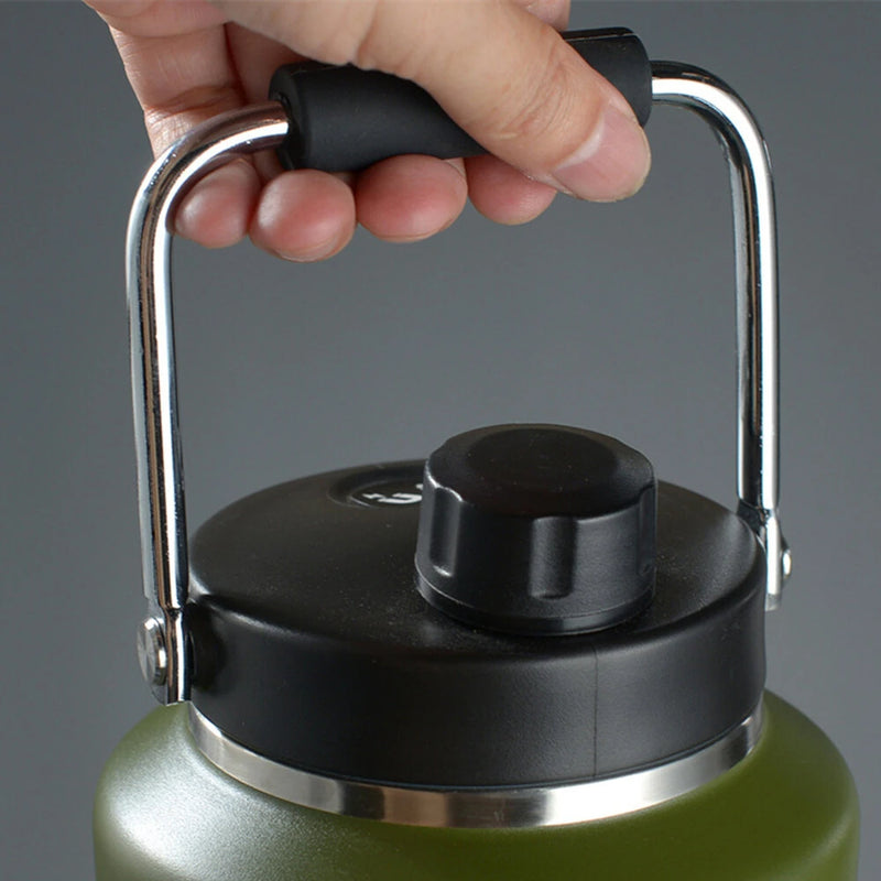 IPRee Insulated Ice Jug 2L Large Double Vacuum Ice Storage Jug With Handle Cool Drinking Bucket Lightweight Beverage Storage Container