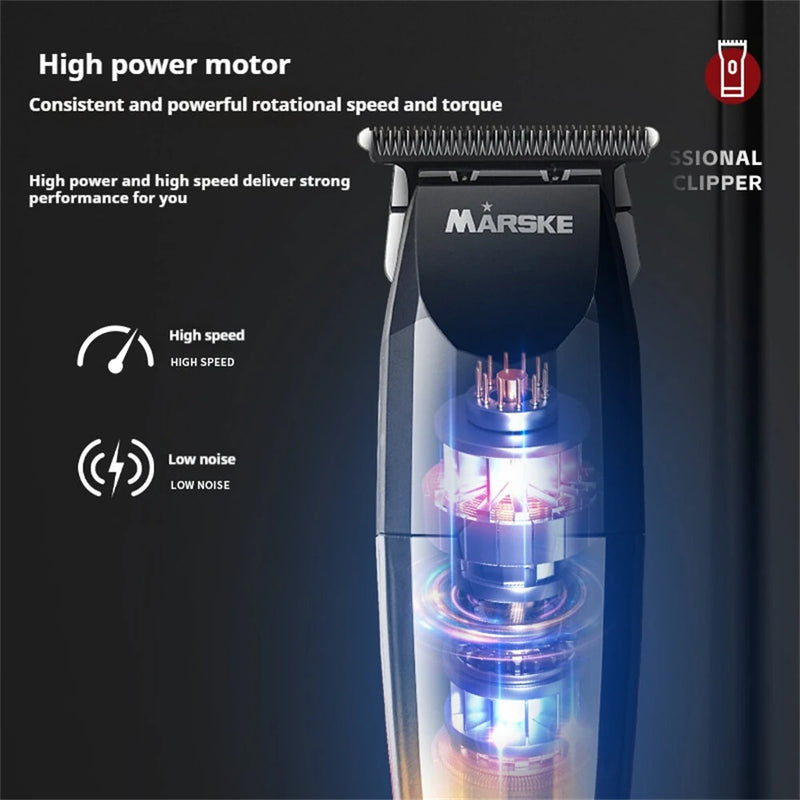 MARSKE MS-5066 Professional Hair Clipper 7200RPM Motor 800mAh Battery Cordless USB Recharge R-Shaped Blade Digital Display Adjustable Comb Trimmer