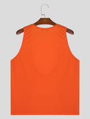 INCERUN Mens Fashion Solid Color U-shape Tank Top