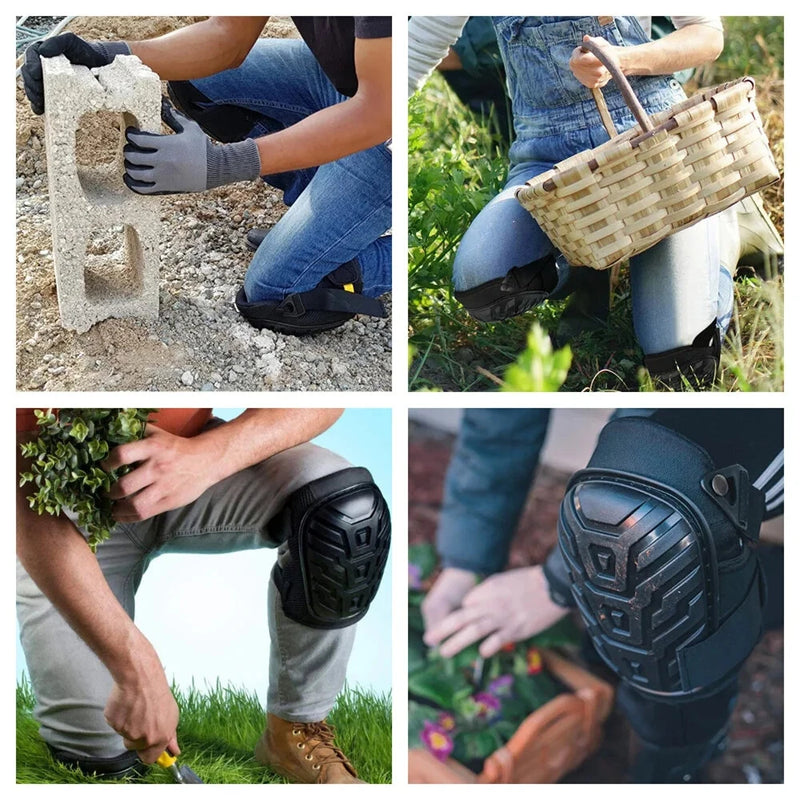 1 Pair Of Professional Knee Pads with Thick Gel Pads Double Straps Adjustable Clips  Protective Knee Pads for Home Working Gardening Construction