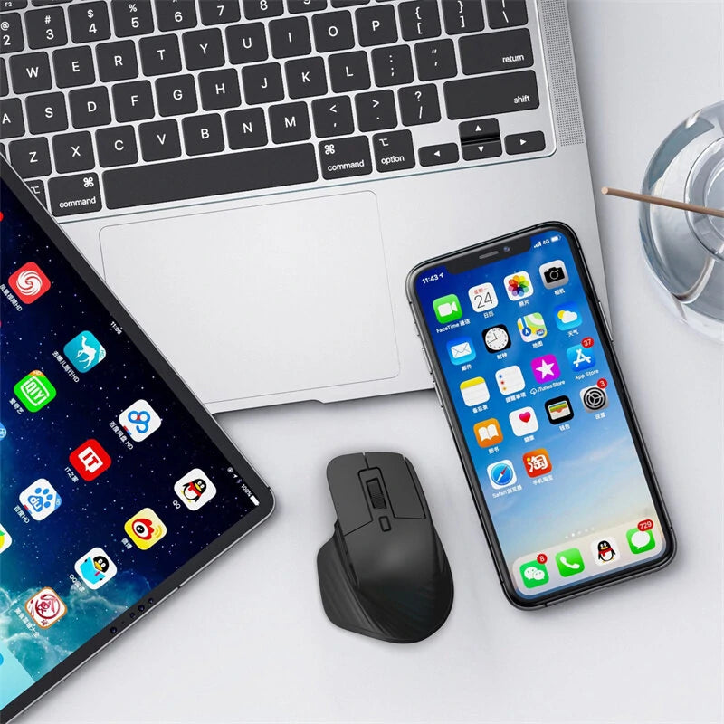 HXSJ T16 Dual Mode Mini Mouse 800-4800DPI Adjustable 2.4G Wireless & bluetooth Mute Mice for Tablet Laptop Computer