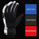 Unisex PU Leather Waterproof Ski Gloves Anti-slip Touch Screen Motorcycle Cycling Fleece Warm Snow Sports Snowboard Winter Gloves