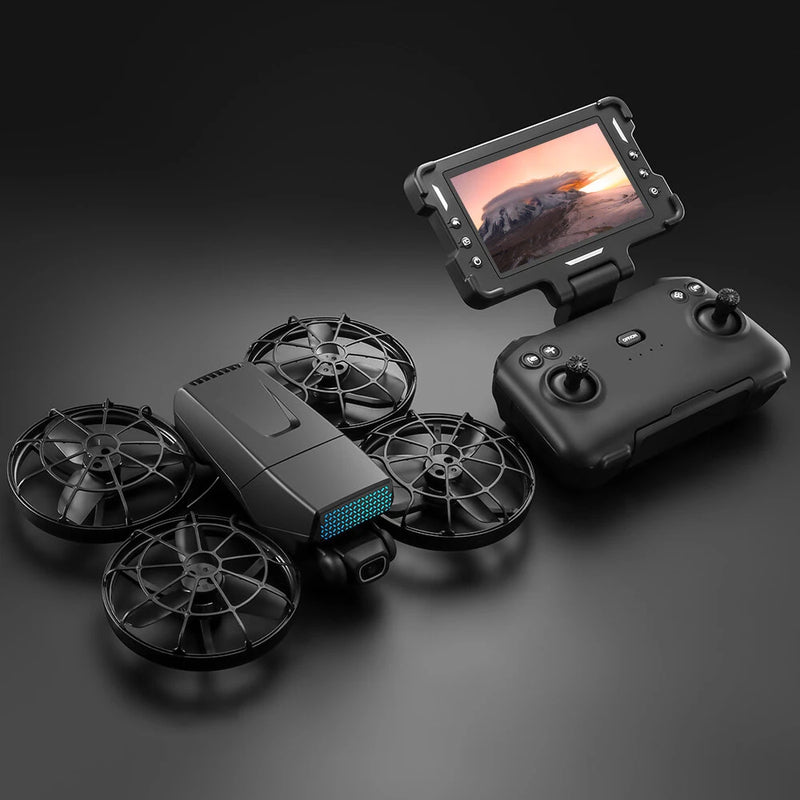 WLRC M8 WiFi FPV with Folded 4.3" LCD Screen Controller HD Camera Servo Gimbal Optical Flow Hover Brushless LED Foldable Pocket RC Drone Quadcopter RTF