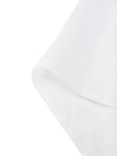 Women Casual Turn-down Collar Flare Sleeve Solid Color Blouse