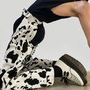 INCERUN Men Pants Fashion Milk Print Scooped Pants Summer Party Button Trousers Male Clothing Bottoms