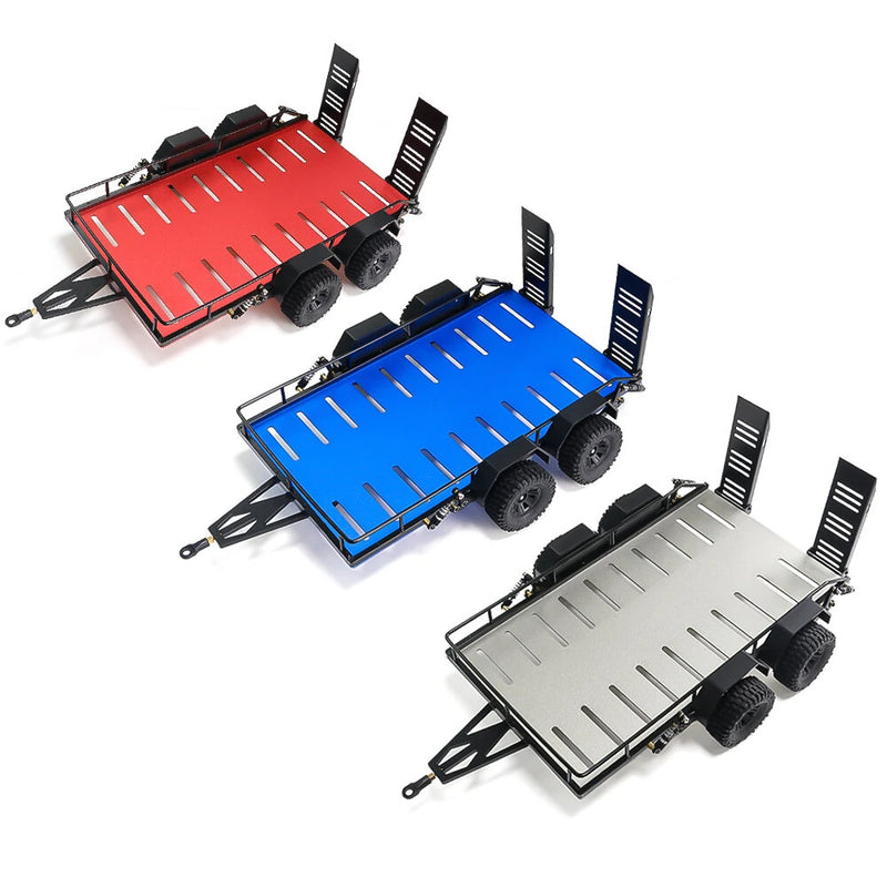 Simulation Trailer Four Wheels for Land Rover Tornado TRX4M 1/18 RC Cars Vehicles Models Spare Parts Accessories