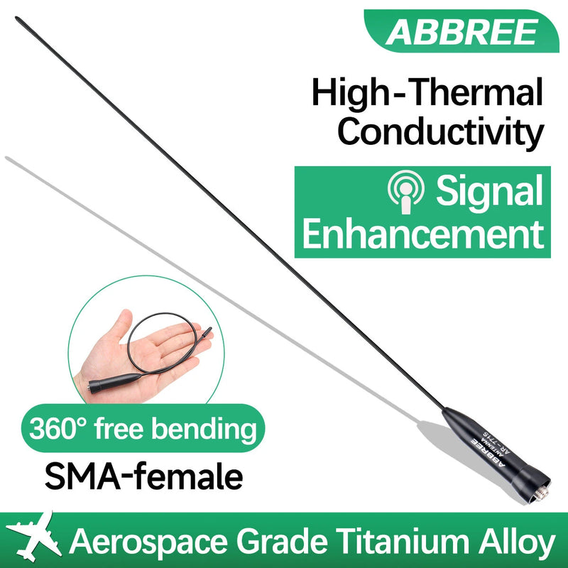 ABBREE AR-771S SMA Female Universal Soft Antenna For Baofeng UV5R UV5RH BF888S Quansheng
