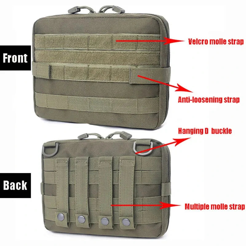 Tactical Admin Molle Pouch Medical EDC EMT Utility Bag Shell Design Waterproof Attachment Pouches Nylon Hiking Belt Bags
