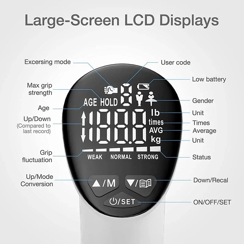 KALOAD Dynamometer Hand Grips Electronic Grip Strengthener LED Display Intelligent Electronic Grip Meter