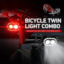 CYCLAMI CY300T 2PCS Bicycle Smart Front Rear Brake Sensing Lights Waterproof Type-C Charging Bike Lighting Headlight Warning Taillight for MTB Road Cycling