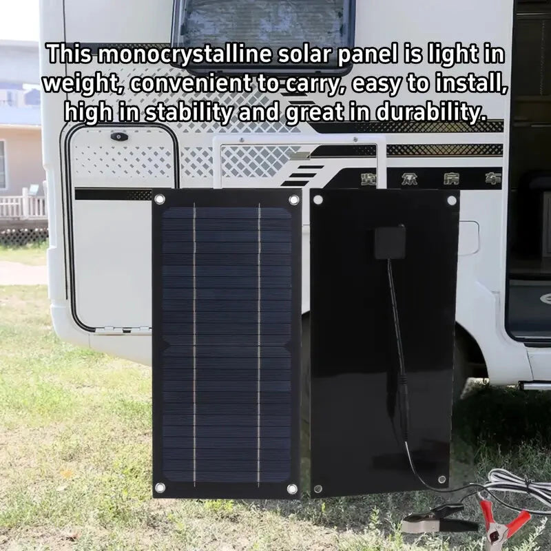 High Efficiency 600W Solar Panel Charger Monocrystalline Silicon Portable Kit 100A Charge Controller Extension Cable Battery Clip for RV Outdoor Camping Green Energy