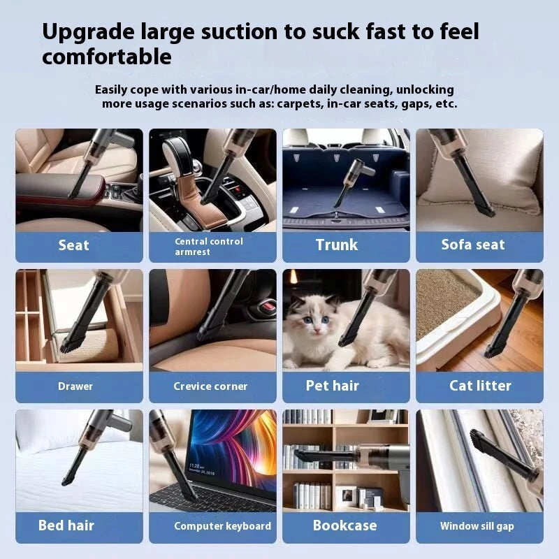 Cordless Car Vacuum Cleaner Rechargeable Portable Brushless Handheld Vacuum Blower Car Home for Blowing and Sucking Pets