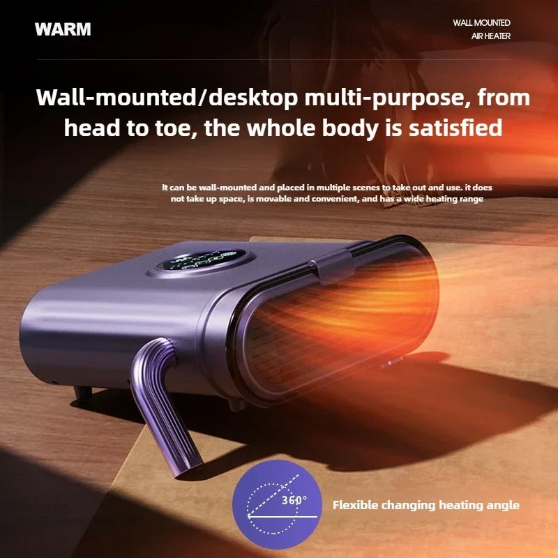 Multifunctional Wall Mounted Heater Portable Bathroom Electric Heater Clothes Drying Rack Fast Heating Desktop Heater with Remote Control
