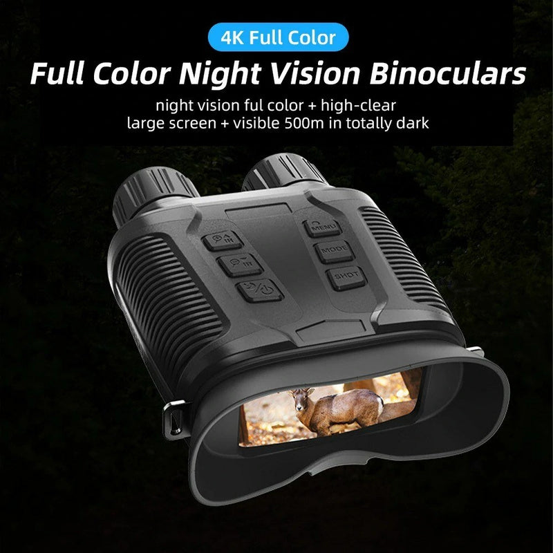 NV3280 Full-Color Night Vision Binoculars Digital Infrared Telescope with 10X Optical Zoom Large Screen Waterproof Outdoors Telescopes for Hunting