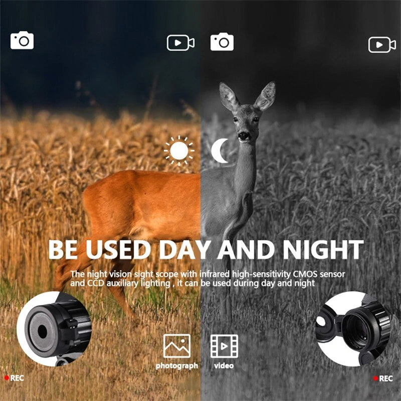 Night Vision Monocular 4-32X Zoom Infrared Telescope Digital Night Vision Scope with 1.5" TFT Screen for Hunting Wildlife Observation Camping Camera