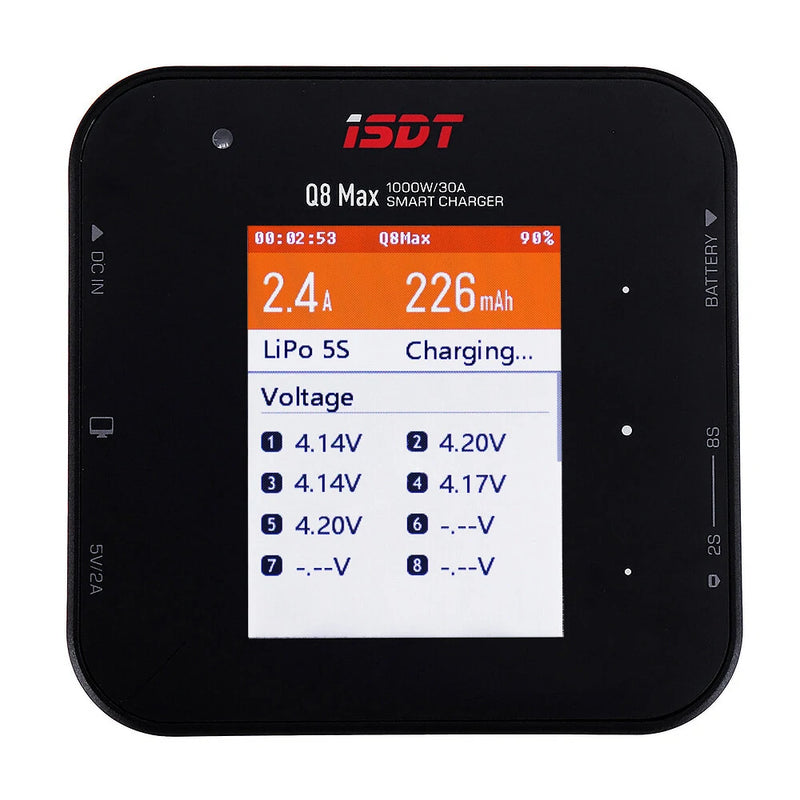 ISDT Q8 Max BattGo 1000W 30A High Power Battery Balance Charger Discharger for 1-8S Lipo Battery