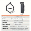 WEST BIKING Bike Portable Folding Lock C-level Anti-theft Waterproof Dustproof Universal Alloy Steel Security Cycling Lock for Bicycle E-Bike