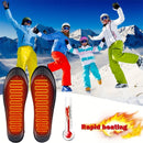 TENGOO 1Pair Electric Heated Insoles Croppable Thermal Comfortable USB Rechargeable Insoles for Winter Outdoor Skiing
