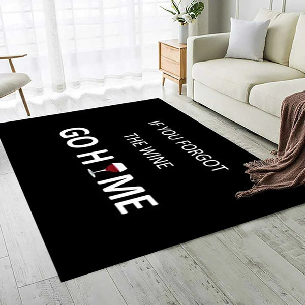 3D Patterned Area Mat Household Carpet Black Modern Non-slip Decorative Floor Mat for Office Kitchen Washroom Use