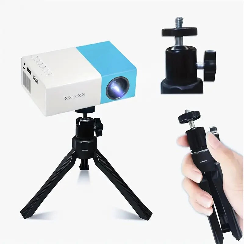 YG300 360 Gimbal Rotary Projector Stand Bracket 180mm Height 92g Lightweight Alloy ABS Projector Stand 90 Tilt Quick Lock Universal Mount for Camera Phone Webcam