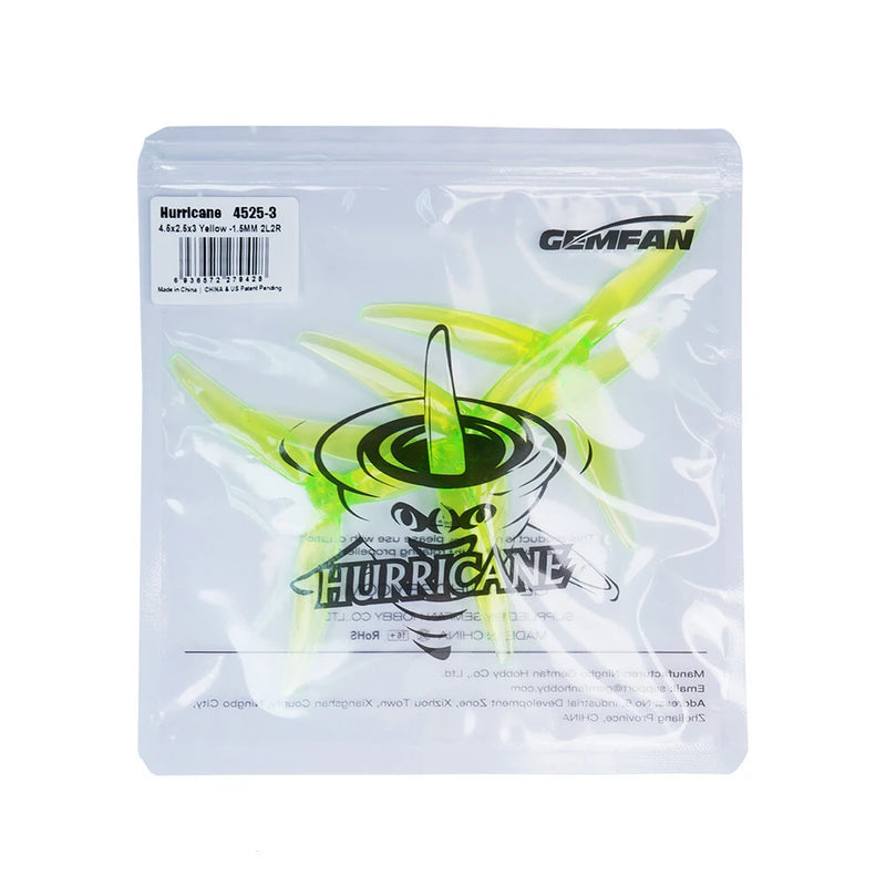 2 Pairs / 6 Pairs Gemfan 4525-3 4525 4.5 Inch 3-blades PC Propeller 1.5mm 3 Holes for Long Range RC Drone FPV Racing