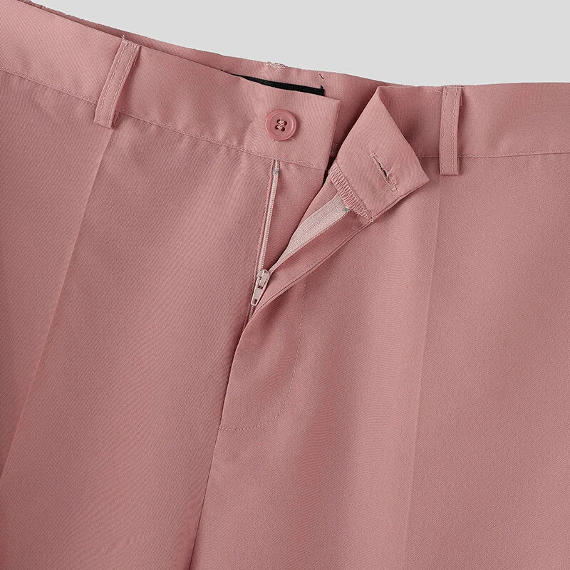 INCERUN Mens Solid Color Long Sleeve Two-Piece Outfit Collarless Blazer & Suit Pants Men's Fashion Set