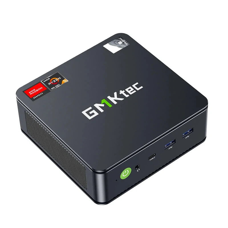 GMKtec M6 AMD Ryzen 5 6600H Mini PC Max 4.5GHz Windows 11 Pro WIFI 6E USBC 4.0 DDR5 Dual SSD Slot 4K Triple Screen Display Mini Computer Desktop PC