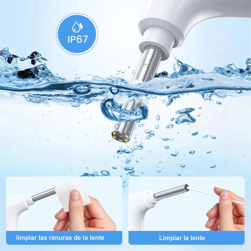 Wireless Otoscope Ear Camera 3.9mm 1080P HD WiFi Ear Scope with 6 LED Lights for Kids and Adults Support Android iOS Phone