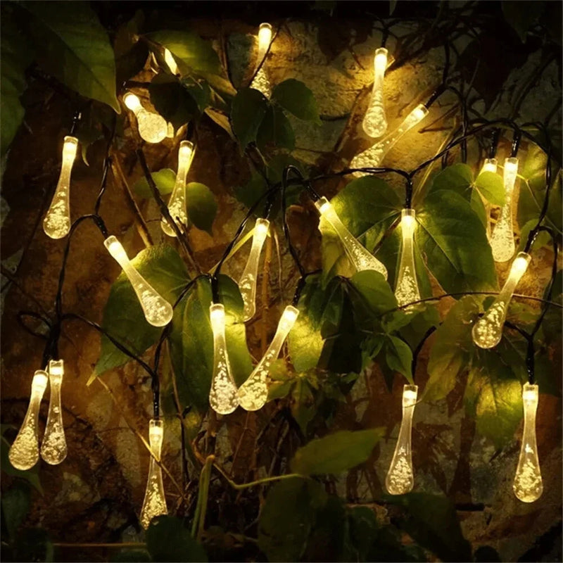 IPRee 7 Meter/50 LED Solar Droplet Lights String Outdoor Waterproof Garden Lawn Paths Fencing Wedding Party Holiday Decora Solar Powered Light