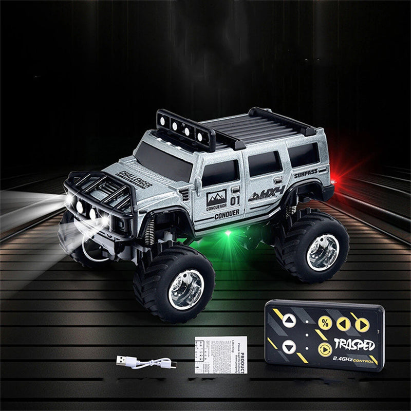 TRASPED HG4-221/222 RTR 1/64 2.4G Mini RC Car Alloy Shell Hummer Off-Road Climbing Truck Support App Remote Controlled LED Light Simulated Vehicle Three Speed Cruise Control Desktop Toys Model Collection Gift For Boys