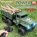 HENGRUI 553-07/08 RTR 1/16 2.4G 4WD RC Car Military Army Off-Road Truck Heavy Transport LED Light Alloy Body Remote Control Vehicles Models Toys