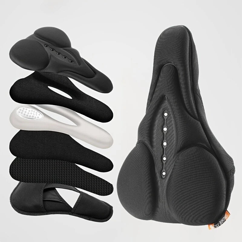 WEST BIKING Silicone High Elastic Bicycle Cushion Cover Breathable Soft Bike Seat Cushion with Rainproof Protection for Outdoor Riding