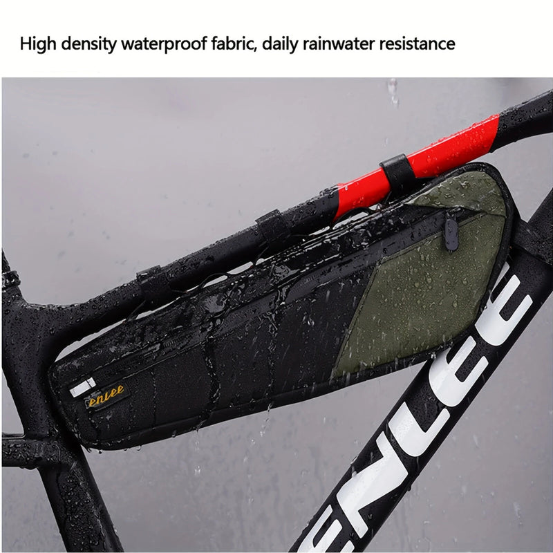 ENLEE 2.5L Bicycle Inner Tube Bag Waterproof Side Zipper Night Reflective Strip Narrow Edge Bike Triangle Front Beam Frame Bag