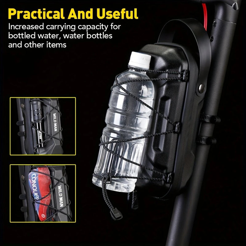WILD MAN 2L EVA Hard Shell Scooter Handlebar Bag Waterproof Large Capacity Reflective Quick Release Handlebar Bag for Bike Electric Scooter Motorcycle