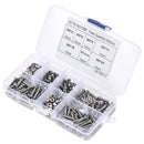 230pcs M3 304 Stainless Steel Allen Hex Drive Button Head Socket Cap Bolts Screws Nuts Assortment Kit Box Nuts Allen bolts Set