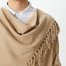 INCERUN Mens Knitted Fringe Cowl Neck Long Sleeve Cardigan Solid Color Fashion Tops for Male S-5XL