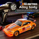 88RC 911 RTR 1/43 2.4G 4WD Drift RC Car Gyro Alloy Body Shell Desktop Full Proportional Mini Race LED Light Radio Control High-Speed Motor On-Road Racing Vehicle Model Boys Gifts Toys