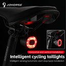 JOHORSE Smart Brake Sensing Bike Taillight USB-C Rechargeable 300mAh 4 Modes IPX5 Waterproof Bicycle Rear Light Safety Ebike Accessory