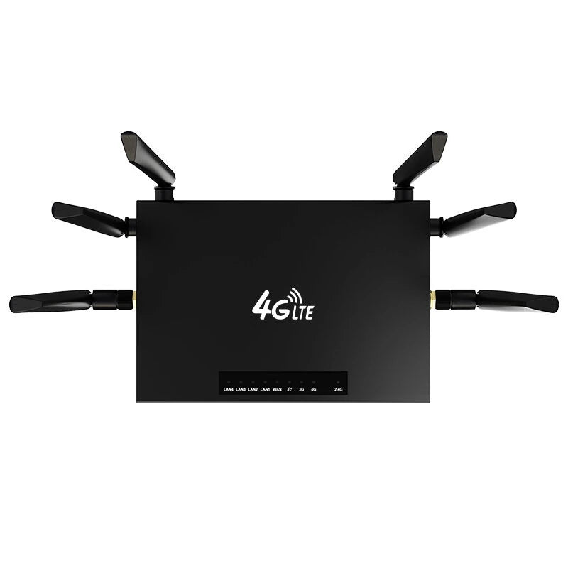 ED128 4G Industrial CPE Router with 6 Antennas SMA Strong Signal 4G WiFi Router SIM Card Insert Router Metal Housing Eurasian Version