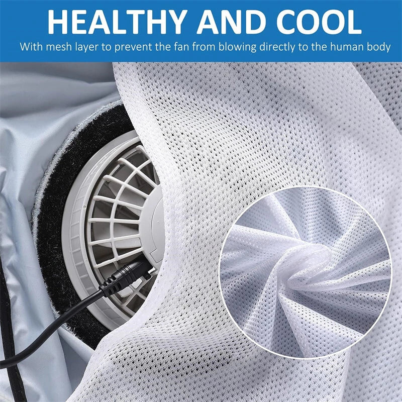 TENGOO Air Conditioning Clothing Vest Three Wind Speeds Heatproof Cooling Clothing USB Charging Sun Protection Continuous Cooling Jacket with Two Fans for Summer High Temperature Outdoor Work