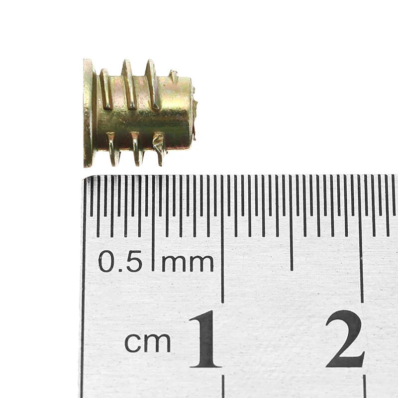Suleve 50Pcs M4ZN1 M4 8mm Zinc Alloy Wood Furniture Hex Socket Drive Head Screw-in Threaded Insert Nut