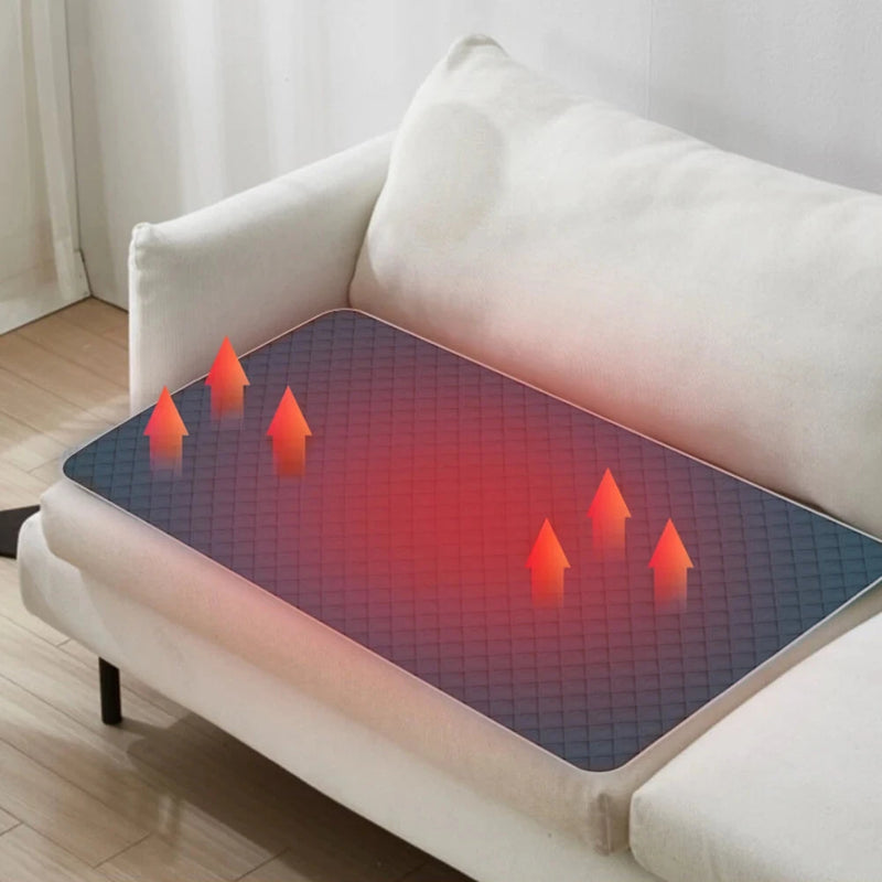 USB Heated Cushion Fast Heating 4 Heated Areas Camping Chair Heated Cushion 3 Adjustable Temperature Heated Chair Cushion Type C/USB Charging for Outdoor Travel