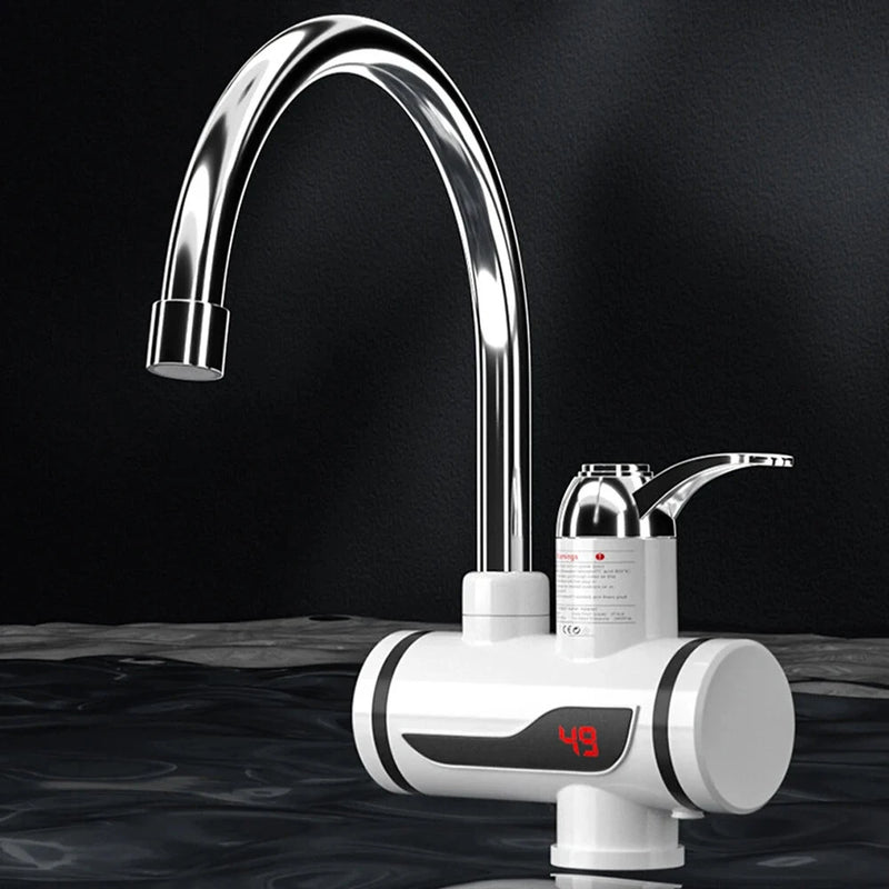 Smart Digital Instant Electric Water Heater Faucet Temperature Adjustable Tankless Water Heater Bottom Inlet Fast Heating Faucet Kitchen Bathroom